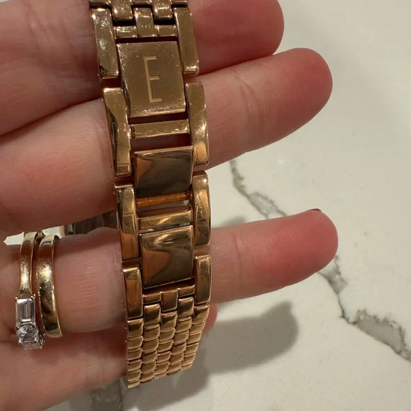 Ecclissi Round Rose Gold Stainless Steel Mother of Pearl Women's Watch - Picture 14 of 16